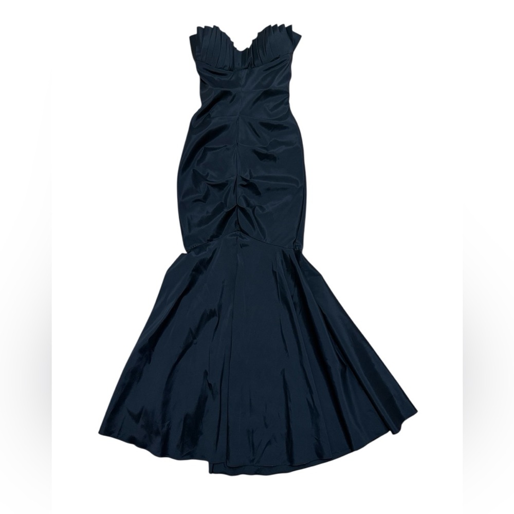 Betsy & Adam Midnight Strapless Gown